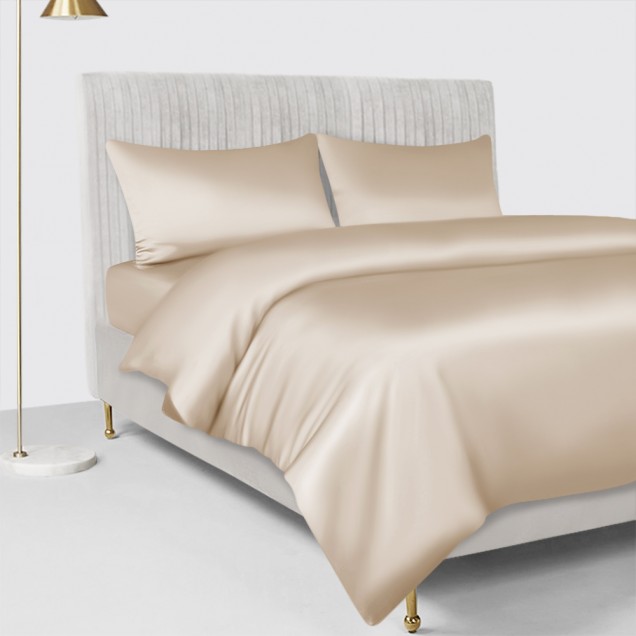 Beige 22 Momme Mulberry Silk Duvet Cover