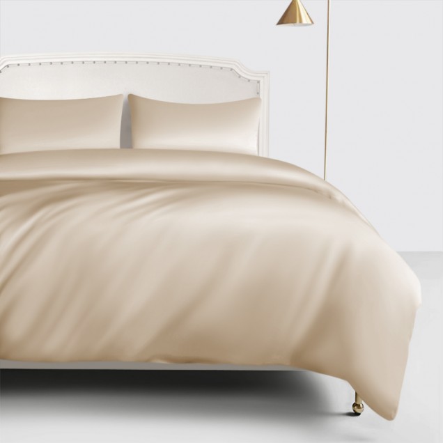 Beige 22 Momme Mulberry Silk Duvet Cover