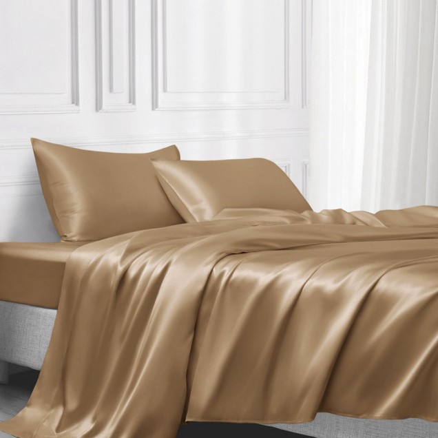 Cappuccino 22 Momme Mulberry Silk Flat Sheet