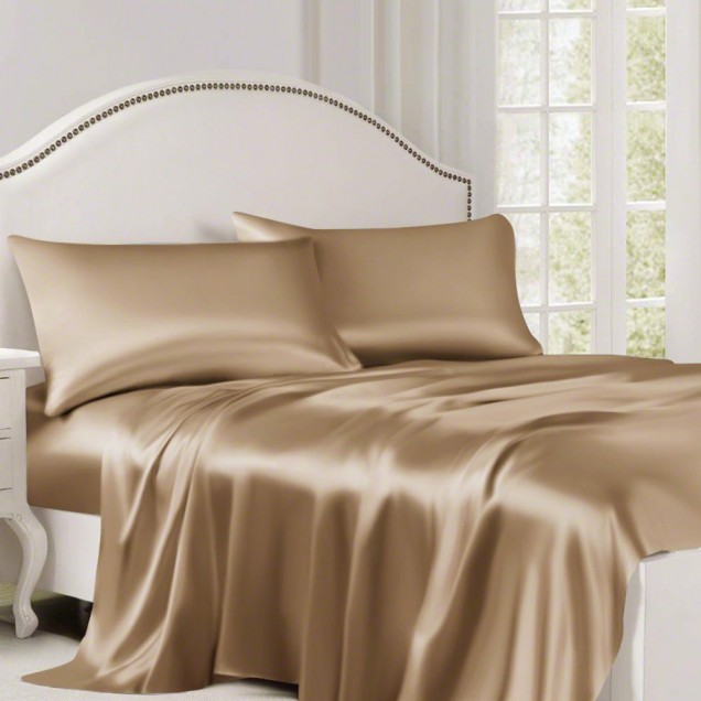 Cappuccino 22 Momme Mulberry Silk Flat Sheet