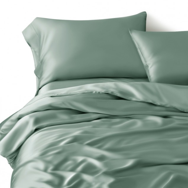 Celadon Green 22 Momme Mulberry Silk Duvet Cover