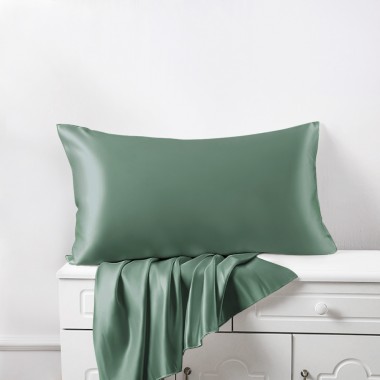 Celadon Green 22 Momme Mulberry Silk Pillowcase with Hidden Zipper