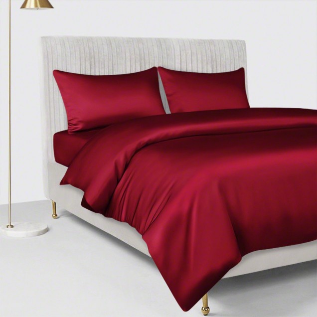 Claret 22 Momme Mulberry Silk Duvet Cover