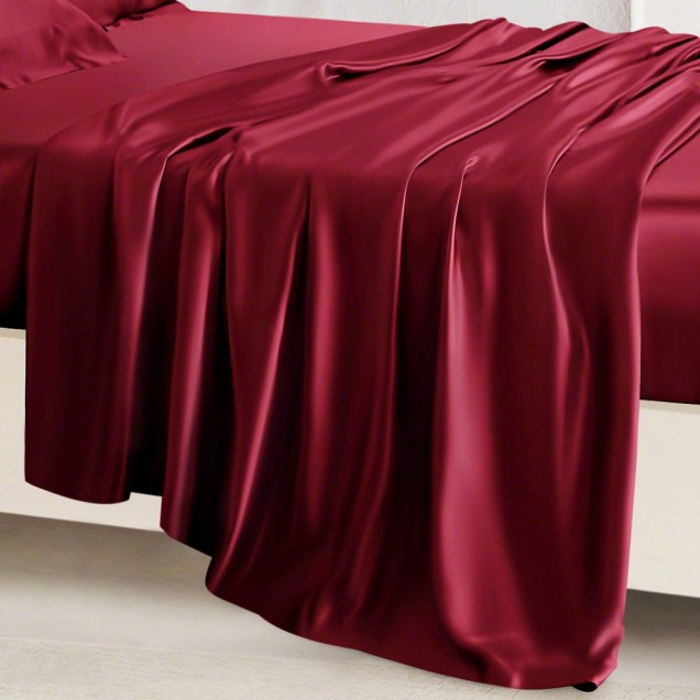 Claret 22 Momme Mulberry Silk Flat Sheet