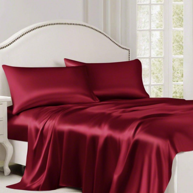 Claret 22 Momme Mulberry Silk Flat Sheet