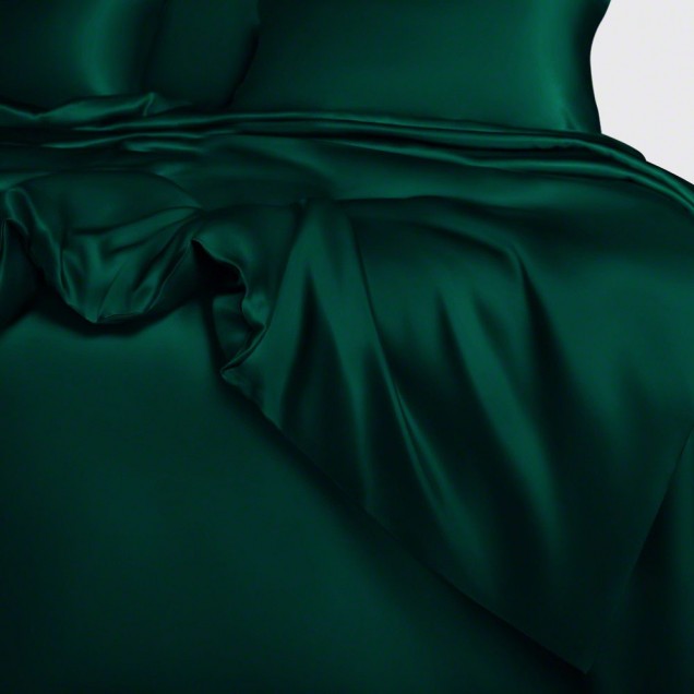 Dark Green 22 Momme Mulberry Silk Duvet Cover