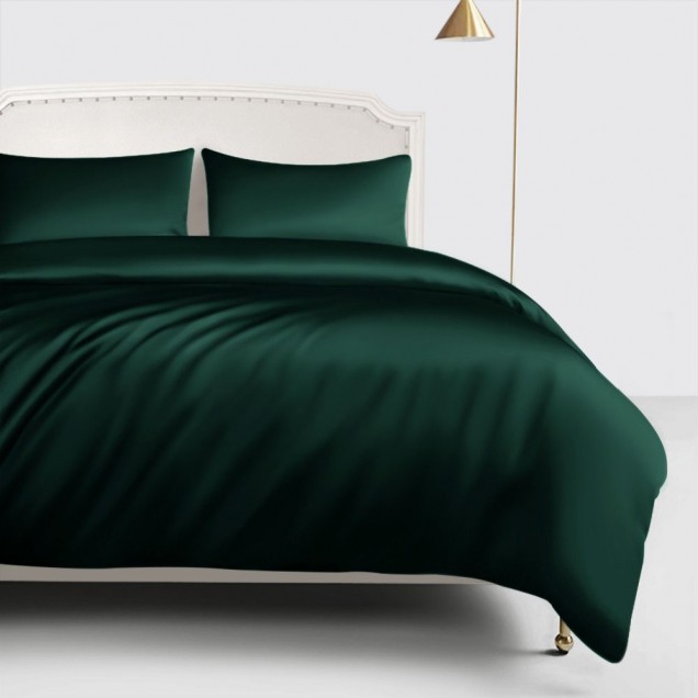 Dark Green 22 Momme Mulberry Silk Duvet Cover