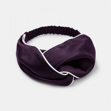 Dark Purple & Ivory Silk Headband