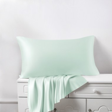 Light Cyan 22 Momme Mulberry Silk Pillowcase with Hidden Zipper