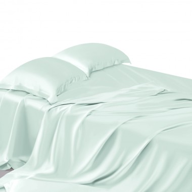 Light Cyan 22 Momme Mulberry Silk Sheet Set