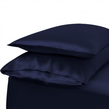 Navy Envelope 22 Momme Mulberry Silk Pillowcase