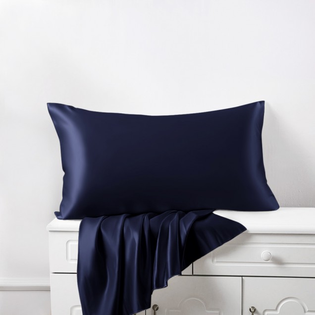 Navy Envelope 22 Momme Mulberry Silk Pillowcase