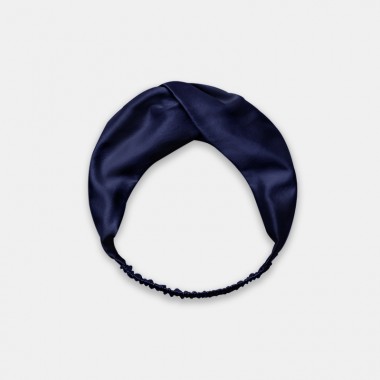 Navy Mulberry Silk Headband