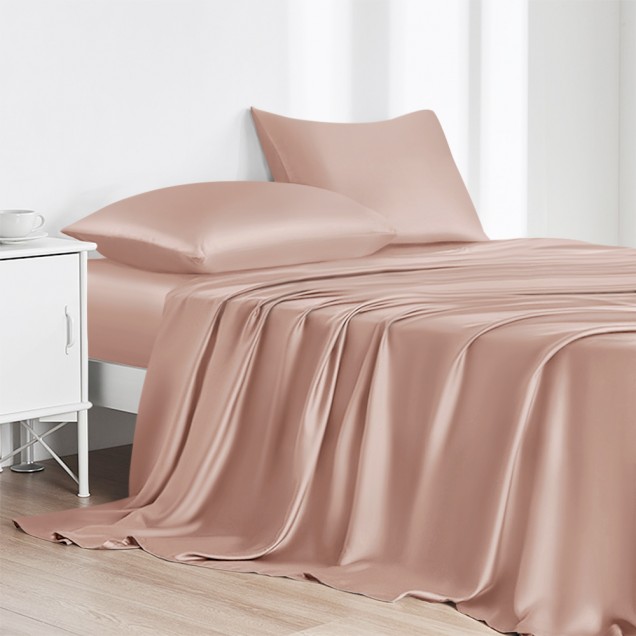 Pearl Pink 22 Momme Mulberry Silk Flat Sheet