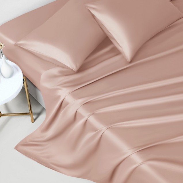 Pearl Pink 22 Momme Mulberry Silk Flat Sheet