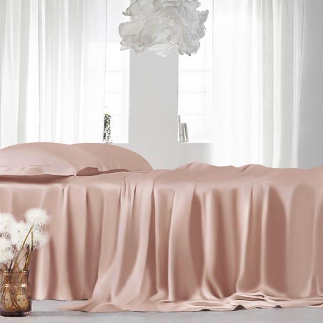 Pearl Pink 22 Momme Mulberry Silk Sheet Set