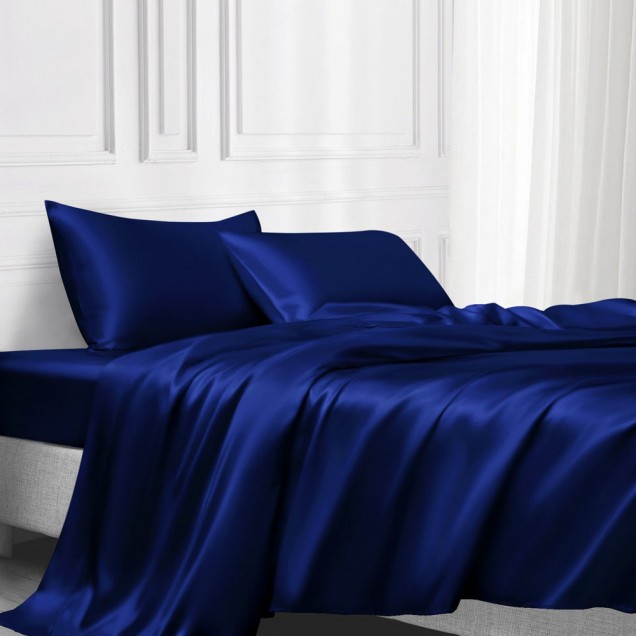 Royal Blue 22 Momme Mulberry Silk Flat Sheet