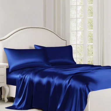 Royal Blue 22 Momme Mulberry Silk Flat Sheet