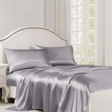 Silver 22 Momme Mulberry Silk Flat Sheet