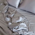 The duvet cover, sheets and pillowcases are just as pictured! The material is soft and thin. Overall, I am pleased with this purchase and would recommend it!